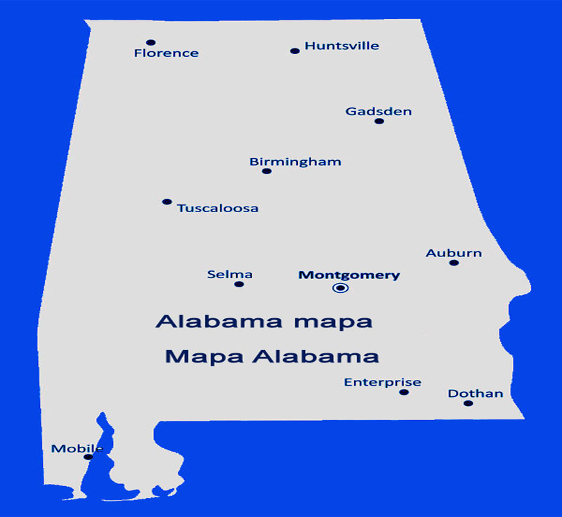 Alabama mapa | mapa Alabama USA