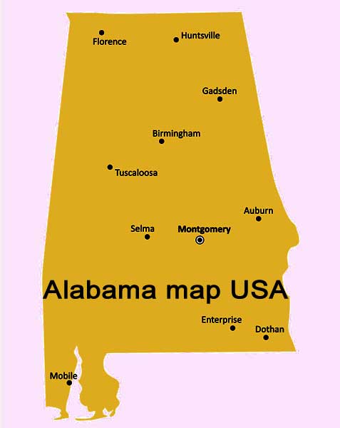 Alabama map USA