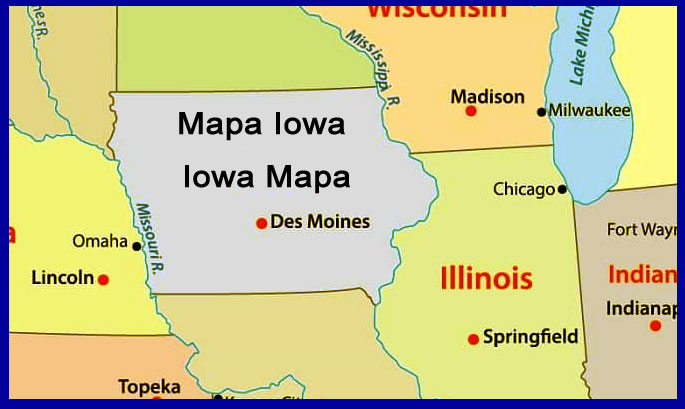 Mapa Iowa | Iowa mapa
