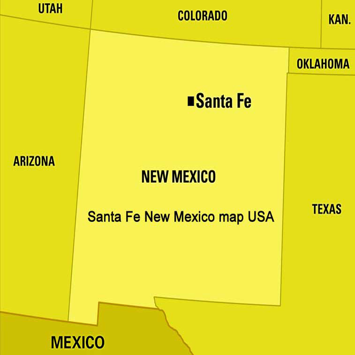 Santa Fe New Mexico map USA
