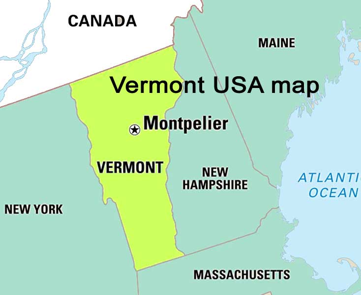 Vermont USA map