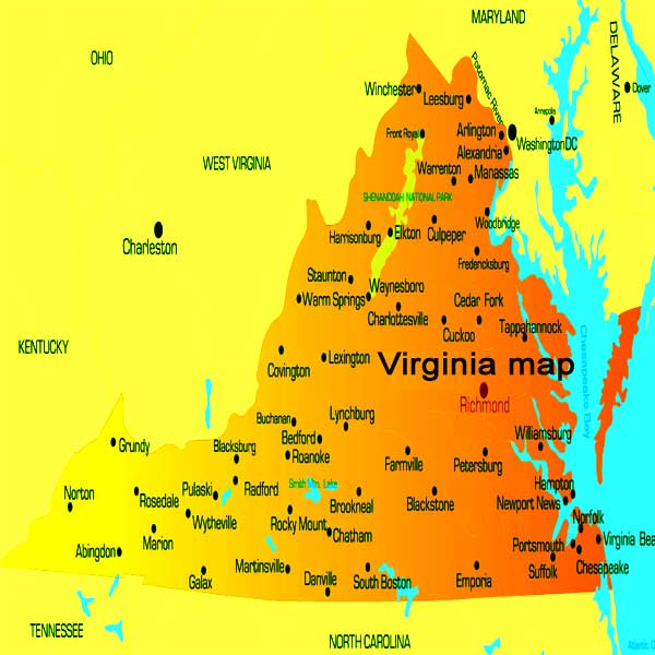 Virginia map