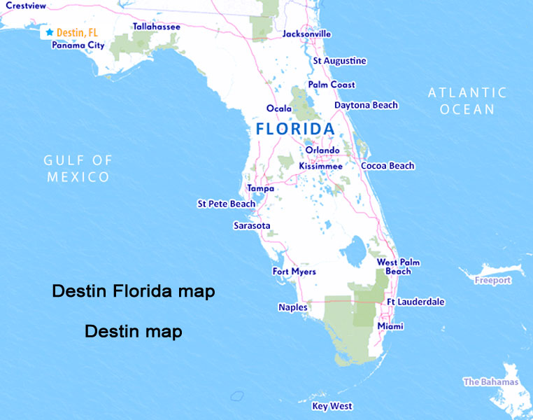 Destin map | map of Florida USA