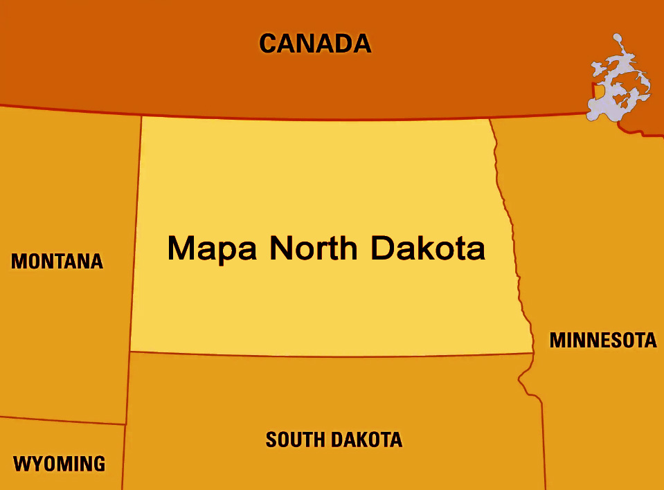 Mapa North Dakota
