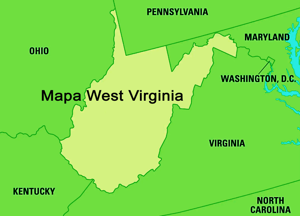 Mapa West Virginia
