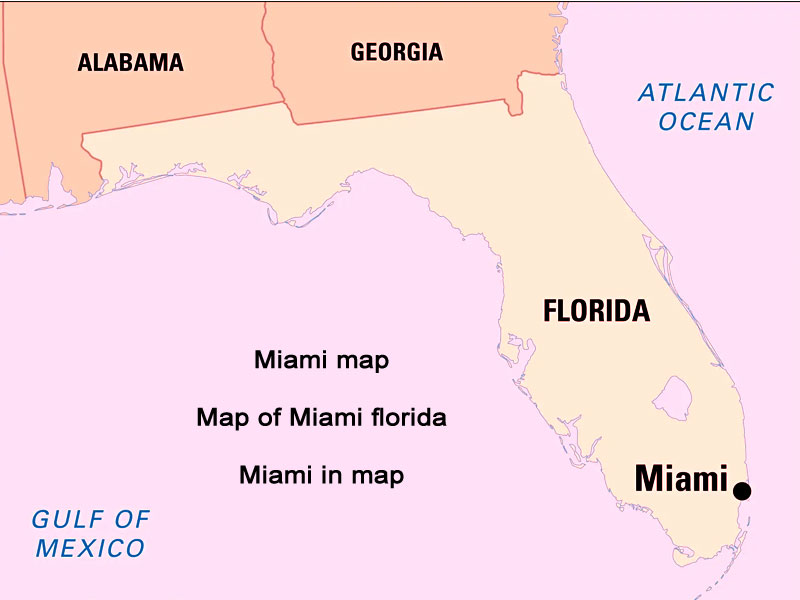 Miami map | map of Florida USA