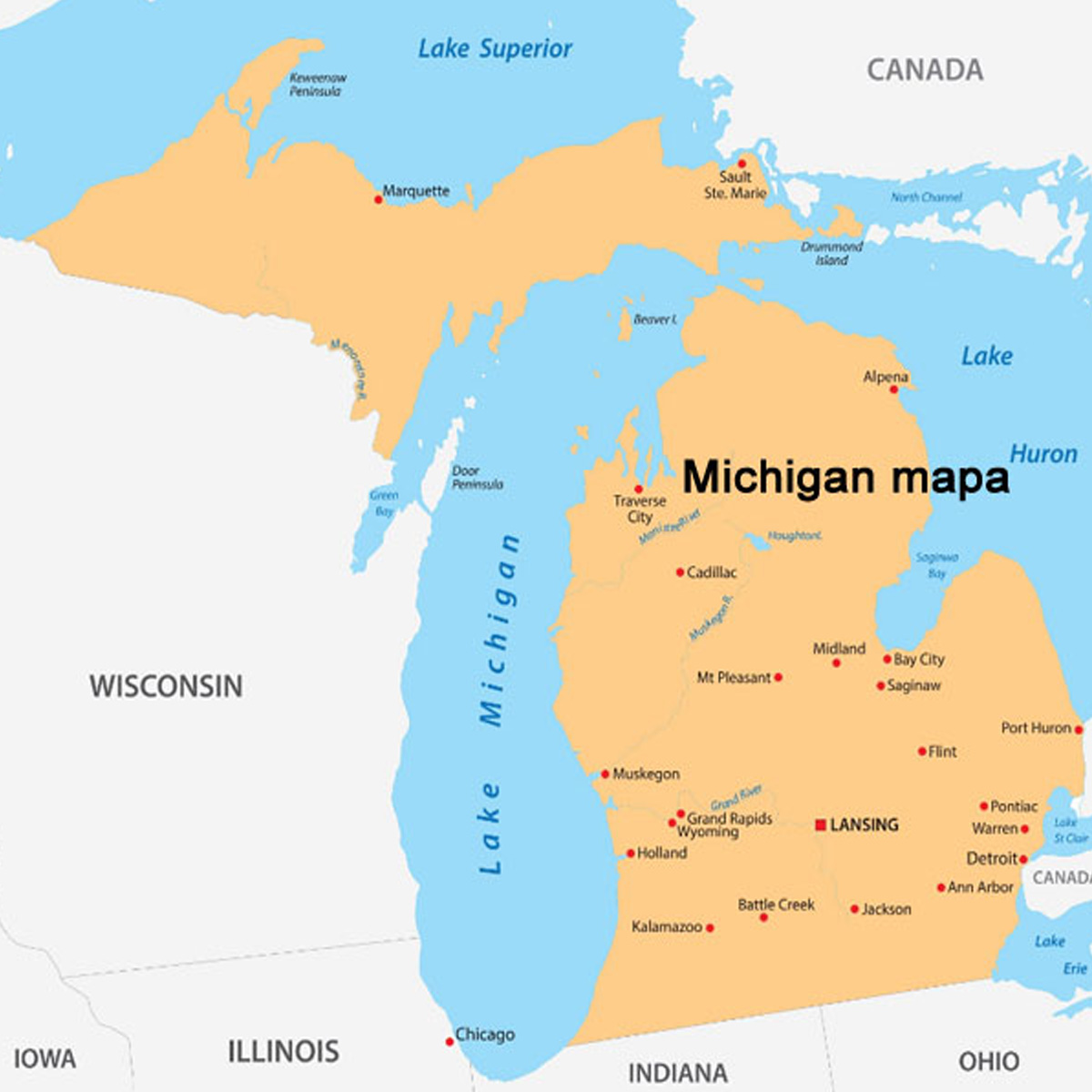 Michigan mapa