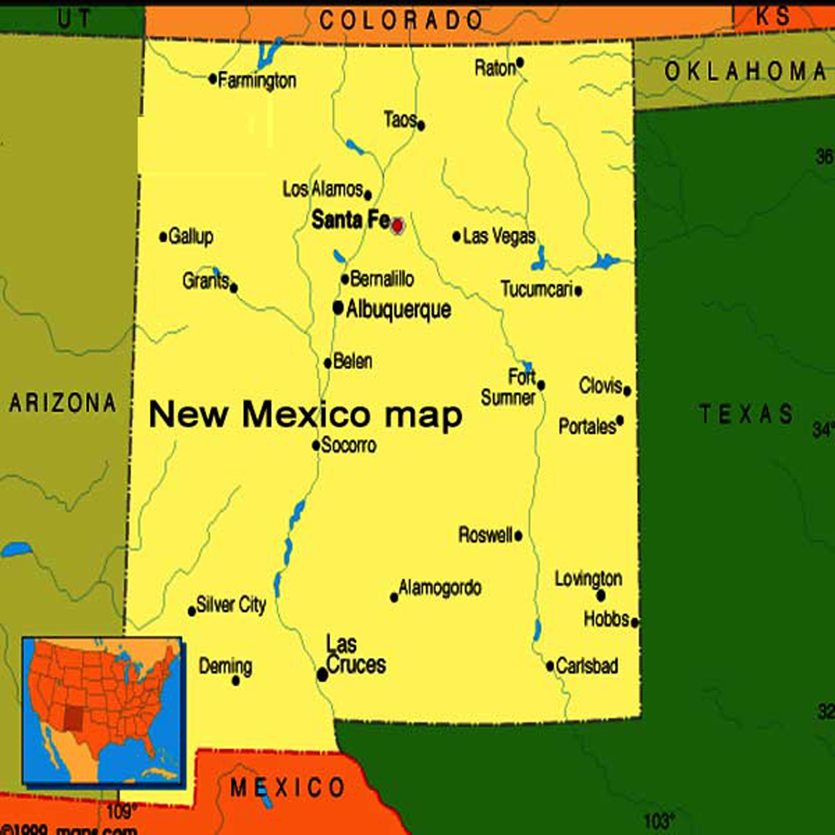 New Mexico map