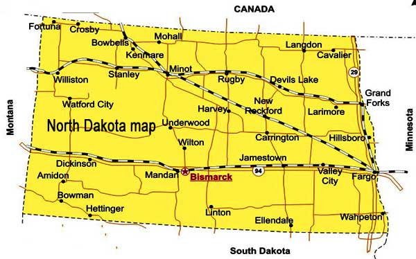 North Dakota map