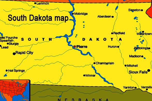 South Dakota map