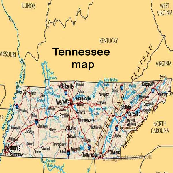 Tennessee map