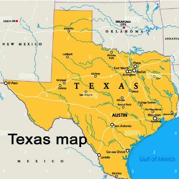 texas usa map