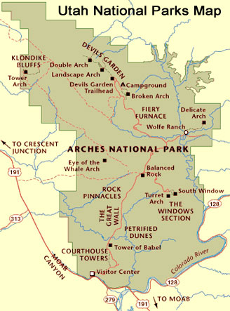 utah national parks map